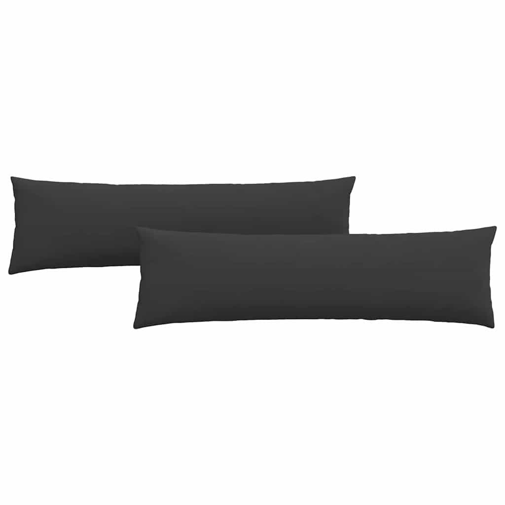 Sofa Pillows 2 pcs Black 145 x 40 cm Fabric